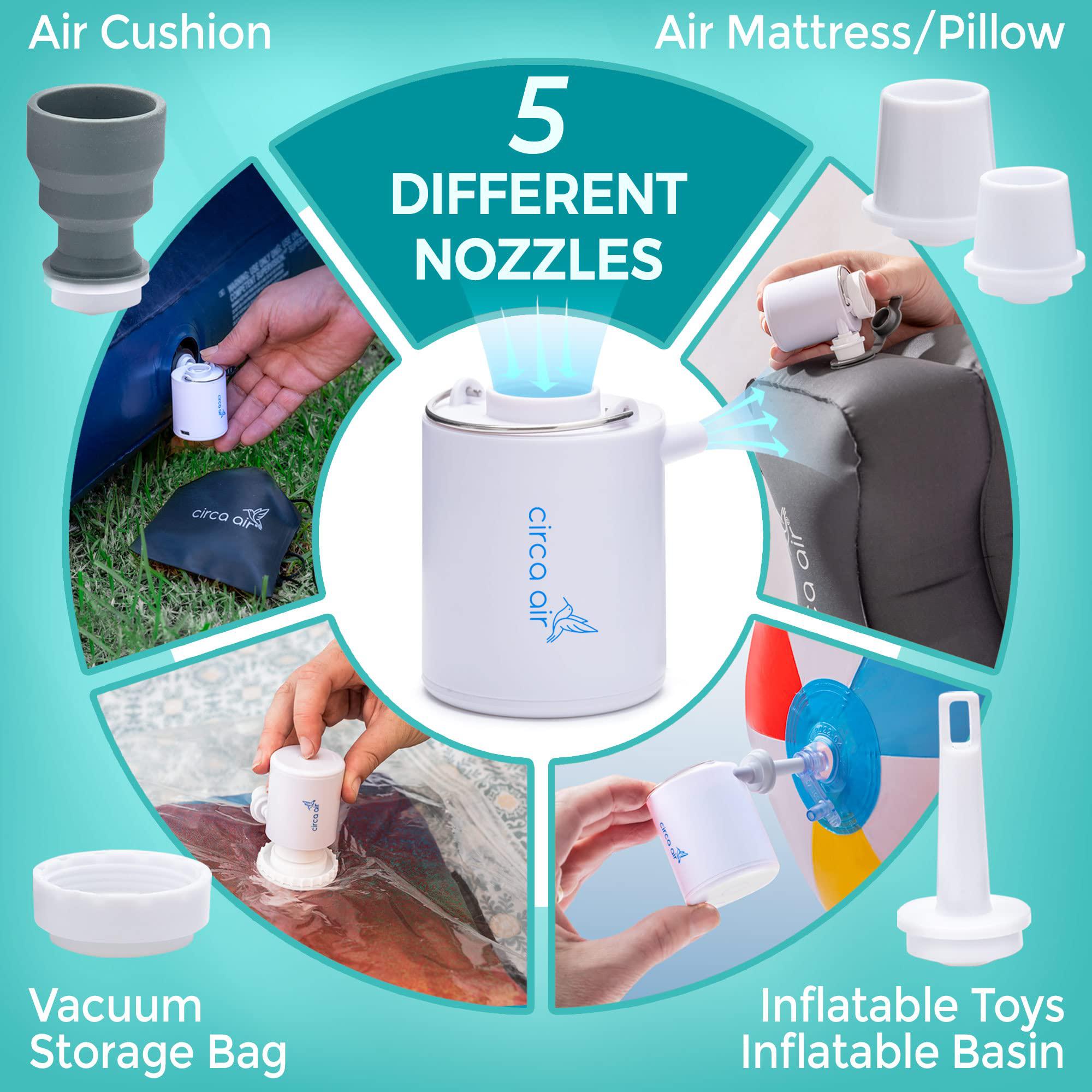 circa air mini portable air pump for inflatables, mini air pump for mattress sleeping pad, rechargeable usb small air pump, t