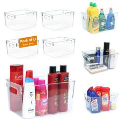 clearstorage plastic storage bins 11x8x6 storage container -stackable storage bins -home organization storage,kitchen and ref