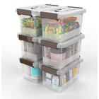 wyt clear storage latch box, 6 pack storage organizer bins with latching  handle and lids, 3.5 quart