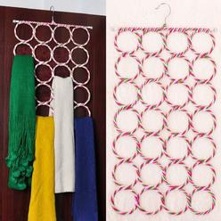 Aketek 28 circles clothes tie scarf rack hanger diy rack holder organizer