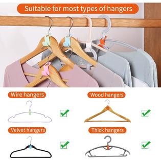 slmt clothes hanger connector hooks 50pcs tiger shaped space saving hanger  extender hooks for plastic hangers