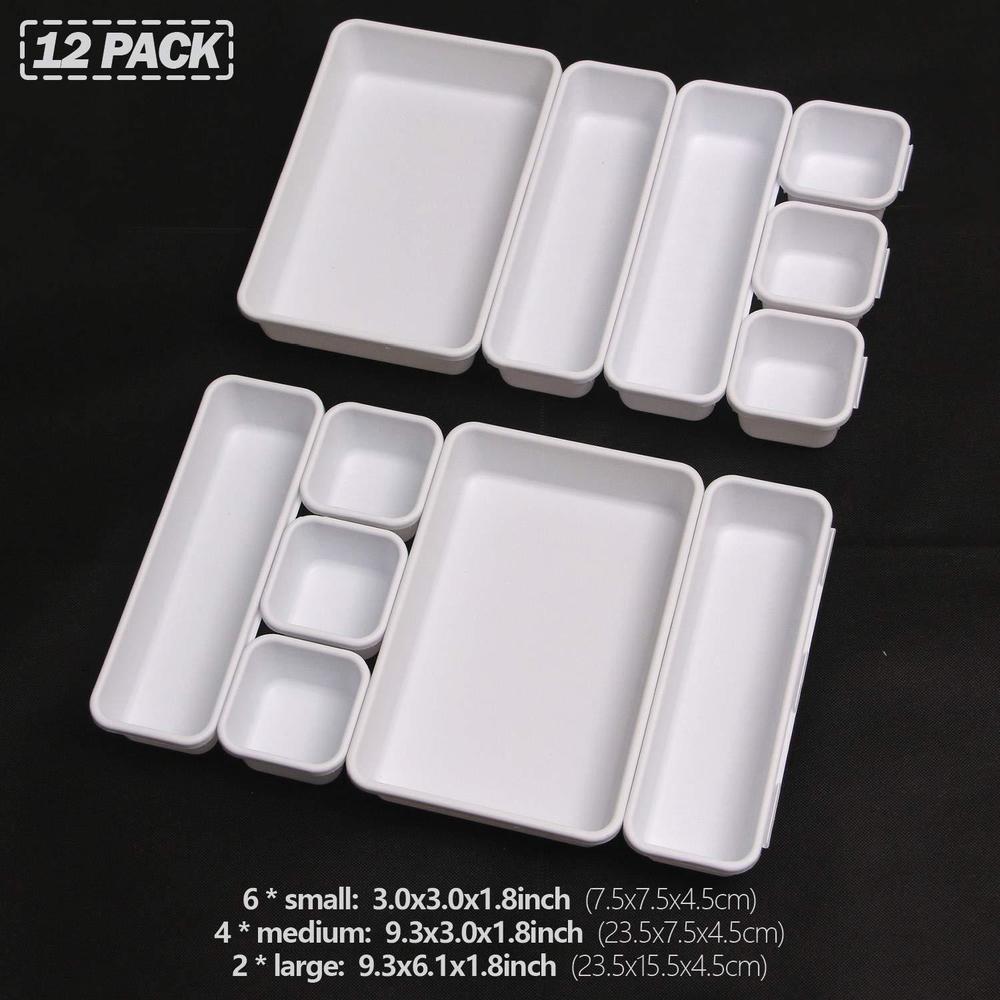 Seperators Storage tenabort set of 12 interlocking desk drawer organizer tray dividers ...