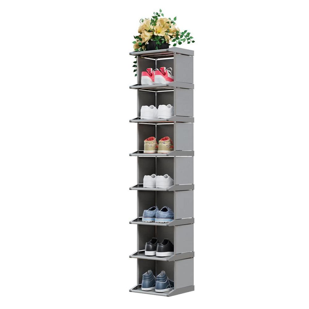 madsouky shoe rack 8 tiers diy narrow stckable free standing shoes storage tall organizer vertical small entryway hallway she