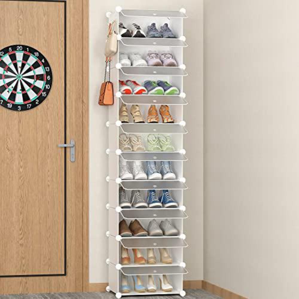 homidec shoe storage, 10-tier shoe rack organizer for closet 20 pair narrow shoes shelf cabinet for entryway, bedroom and hal