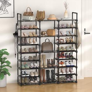 TIMEBAL timebal 9 tiers shoe rack storage organizer shoe shelf organizer  for entryway holds 50-55 pairs shoe and boots, stackable sho