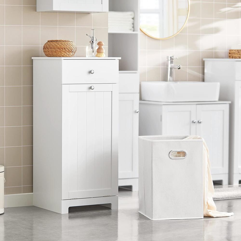 haotian bzr21-w, white bathroom laundry cabinet with basket, tilt-out laundry hamper, bathroom storage cabinet unit with draw