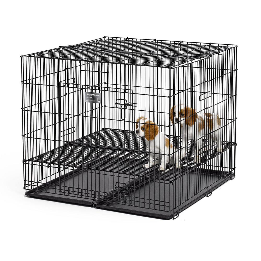 midwest homes for pets puppy playpen crate - 236-05 grid & pan included