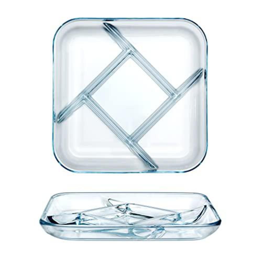 nutriups glass divided plate glass dinner plate with compartments square glass portion plate glass compartment plate glass se