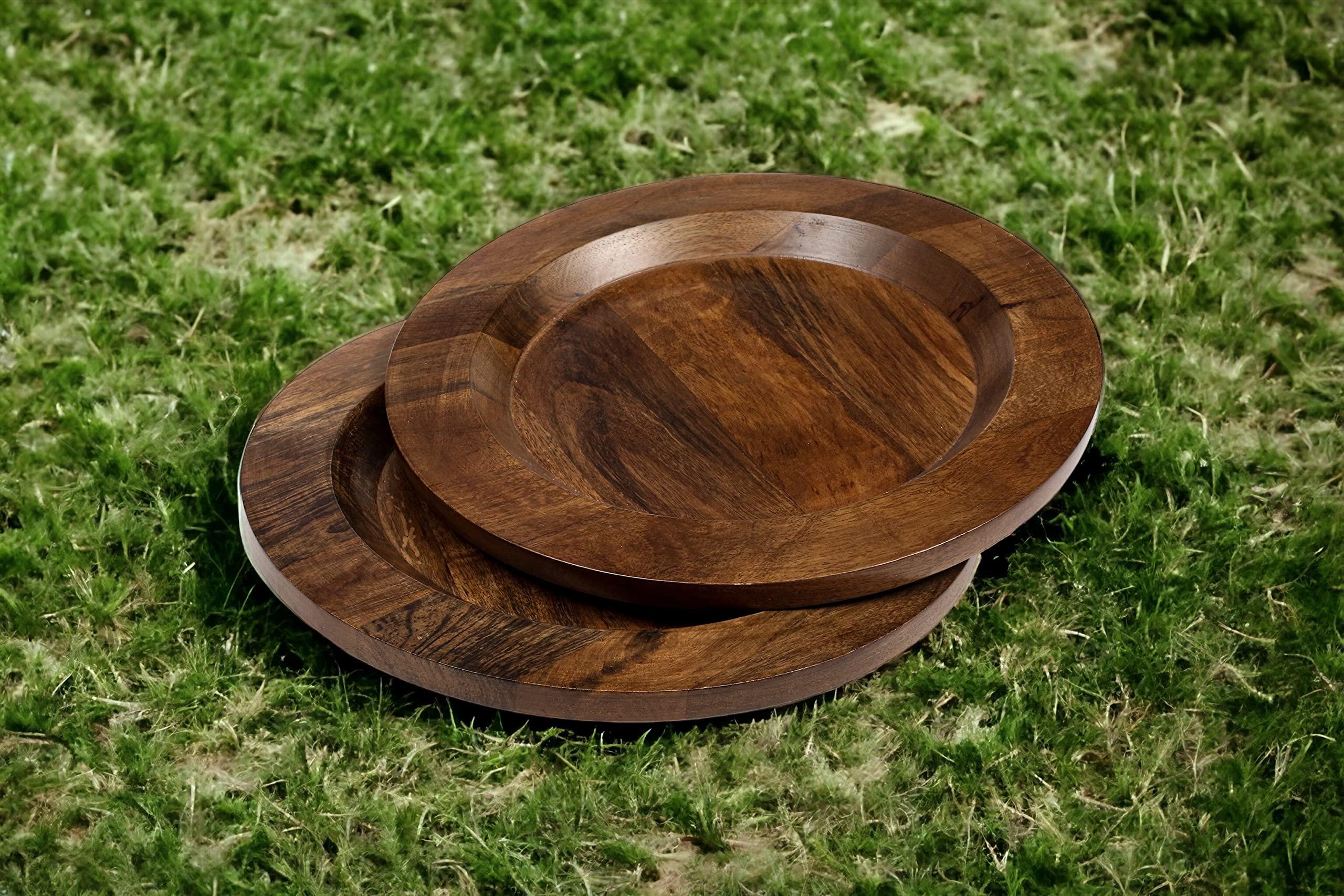 alpha living home wood charger plate, wood charger plate sets, wood chargers for dinner plates, wood placemats, chargers for 
