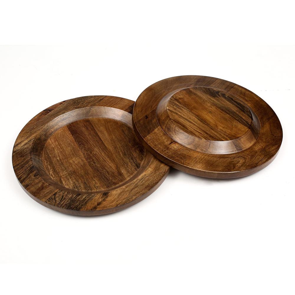 alpha living home wood charger plate, wood charger plate sets, wood chargers for dinner plates, wood placemats, chargers for 