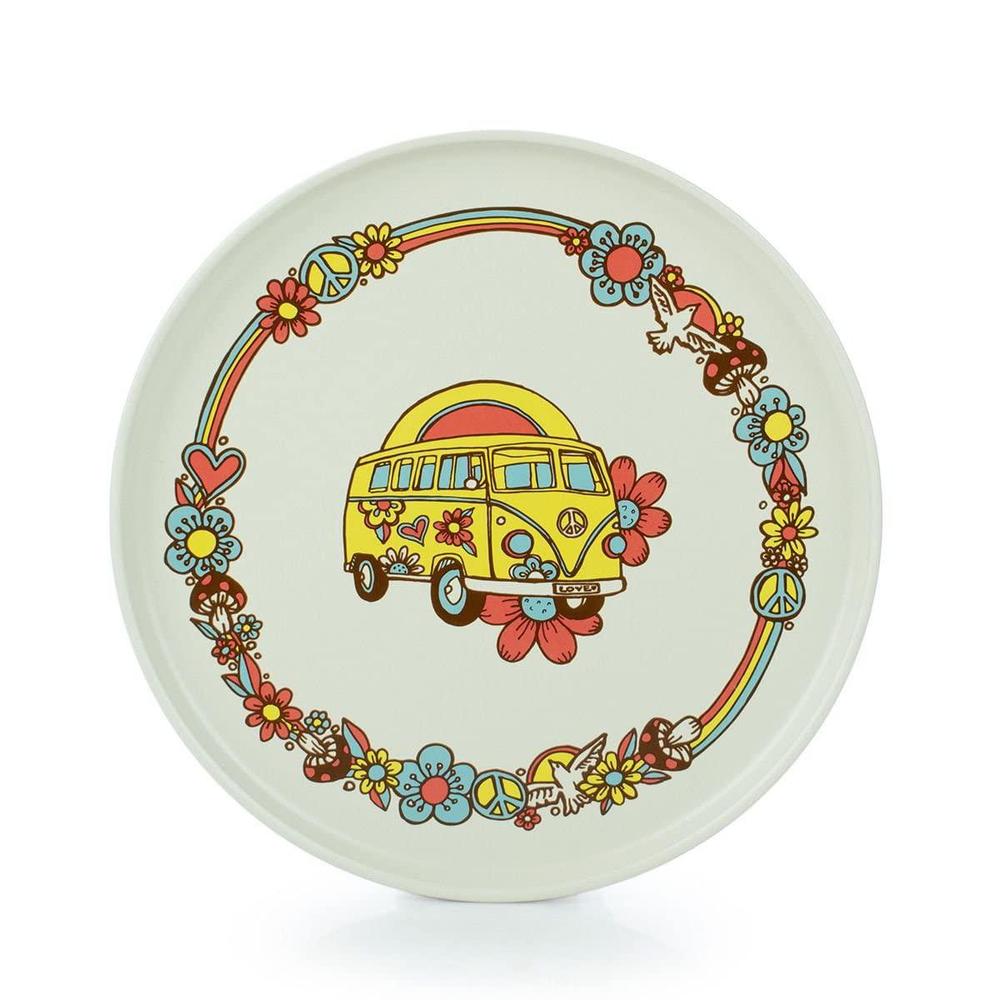 everything kitchens modern flat 16-piece dinnerware set | peace & love (11" dinner plates (set of 4))