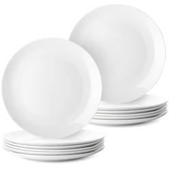 Brew To A Tea BTaT- White Dinner Plates, Set of 12, White Plates, White Dinner Plates Bulk, White Plate Set, Plates, Dinner Plates, Plates Set