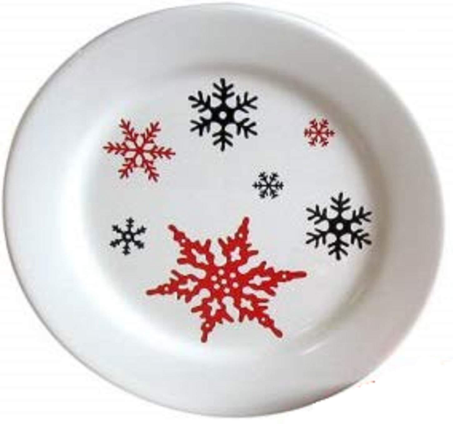 waechtersbach snowflakes white rimmed salad plates, set of 4