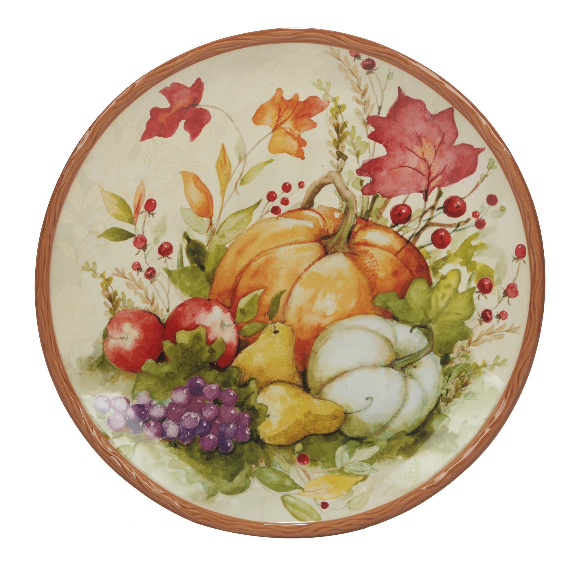 certified international harvest blessings 10.75" dinner plate, multicolor, large, set of 4