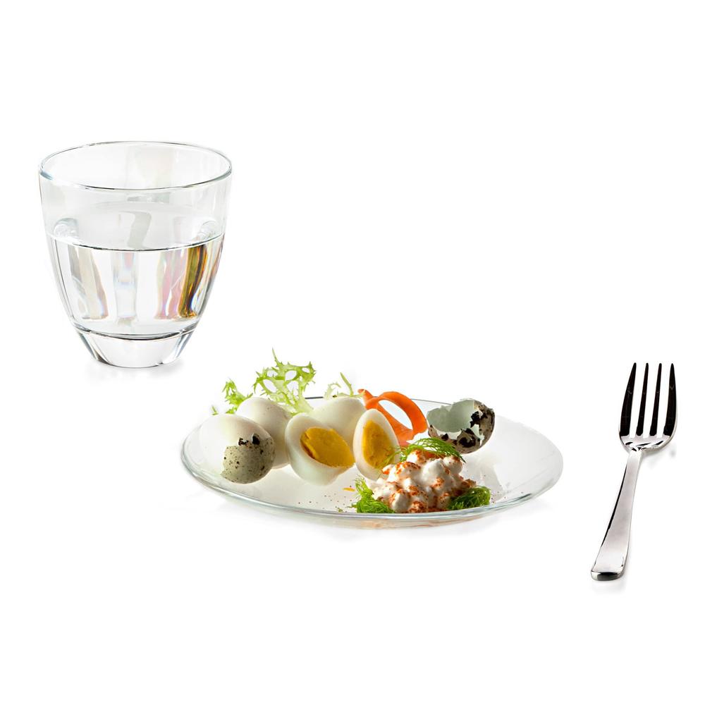 barski glass dessert plate - set of 6 plates - for - salad - dessert - appetizer - designed - 6" diameter - made in europe