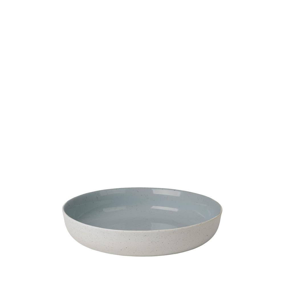 blomus sablo ceramic stoneware deep plate 7.3in / 18.5cm, 4 pack - stone