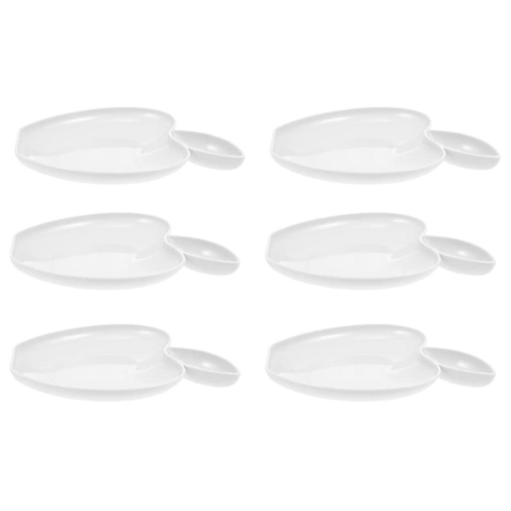 packove apple- shaped dipping tray 6pcs sushi platter with sauce holder small side dish appetizer serving tray kitchen snack 