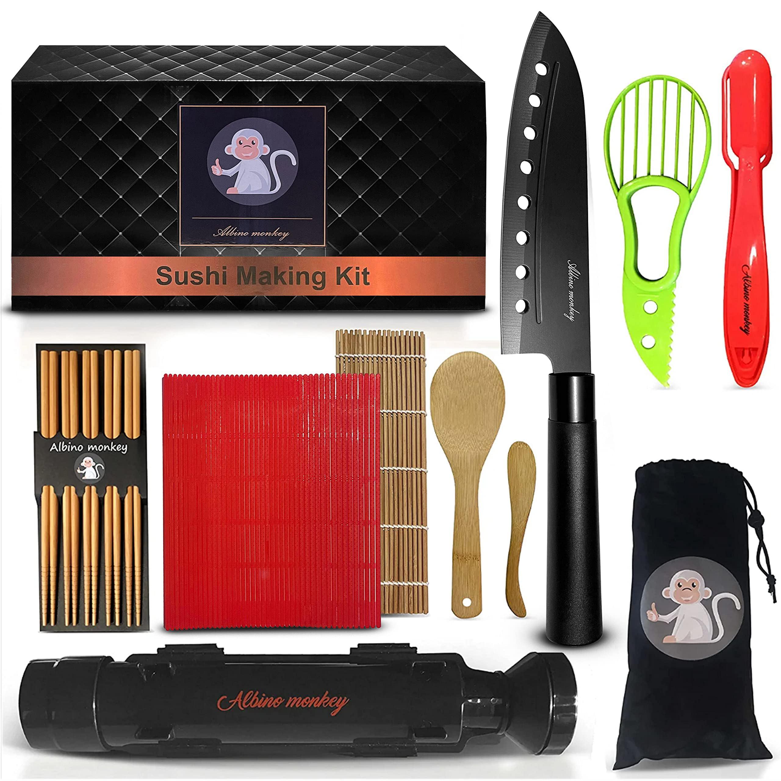 Albino Monkey albino monkey sushi making kit - become an expert in minutes  - easy-to-use sushi maker for beginners with new upgraded sashim