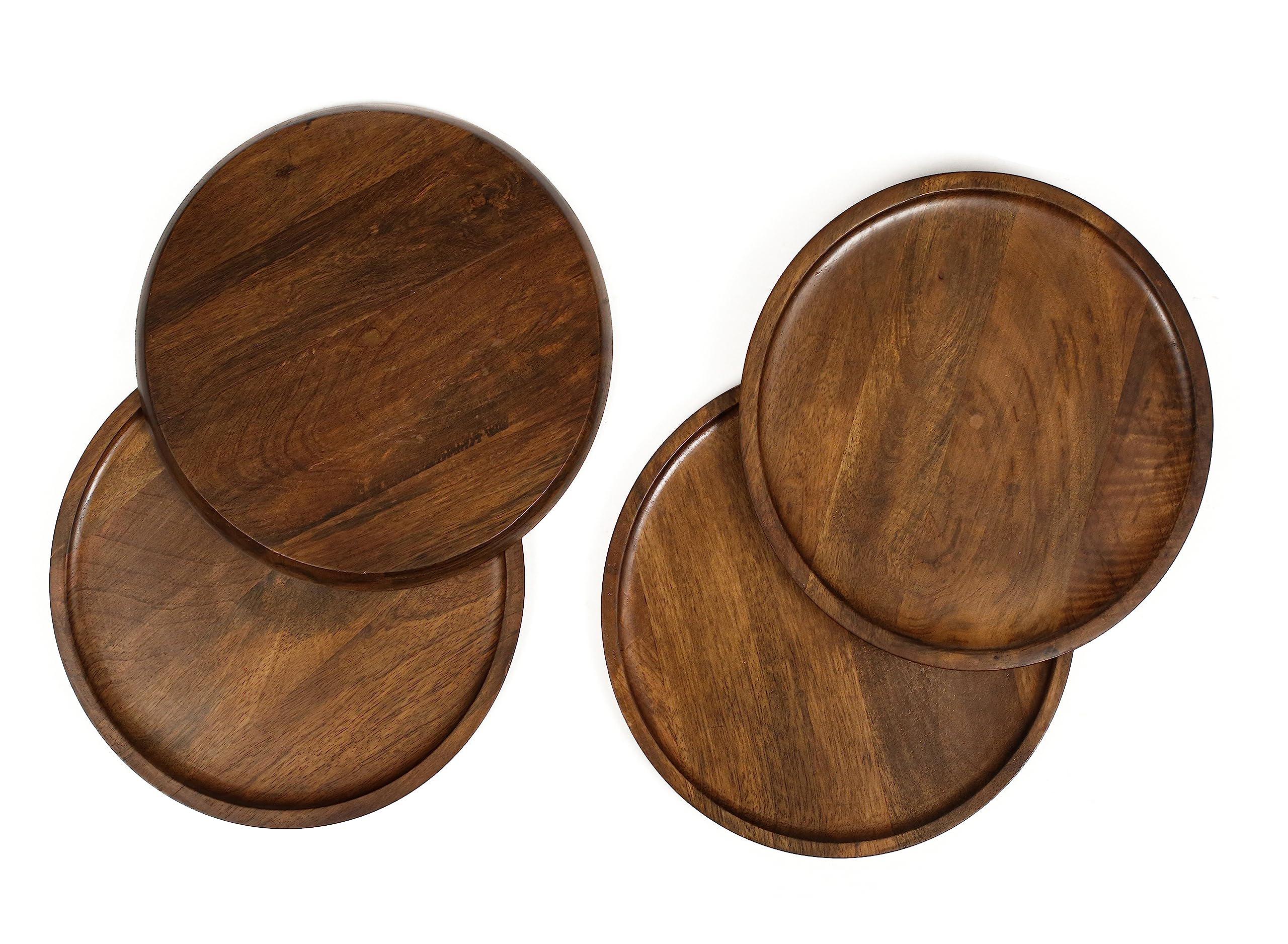 cleentable wood appetizer plate, wood appetizer plate sets, wood chargers  for dinner plates, wood placemats, chargers for din