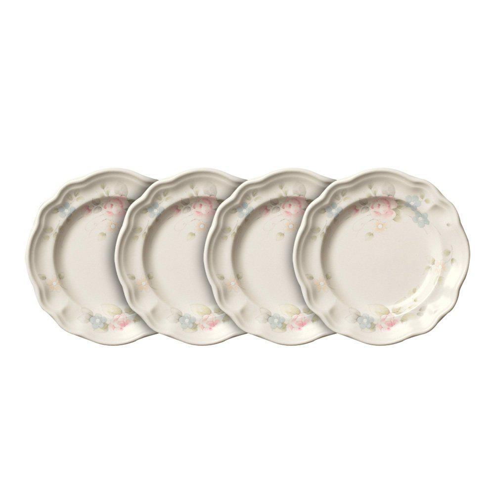 pfaltzgraff tea rose dessert plates, set of 4