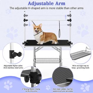 Unovivy unovivy dog/pet grooming table foldable height adjustable