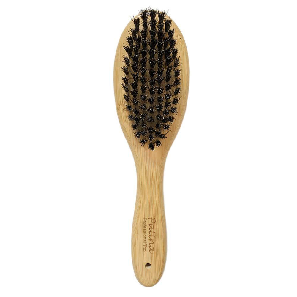 patina dog cat brush for shedding, natural bamboo boar bristles brush, pet grooming supplies for short and long haired dogs c