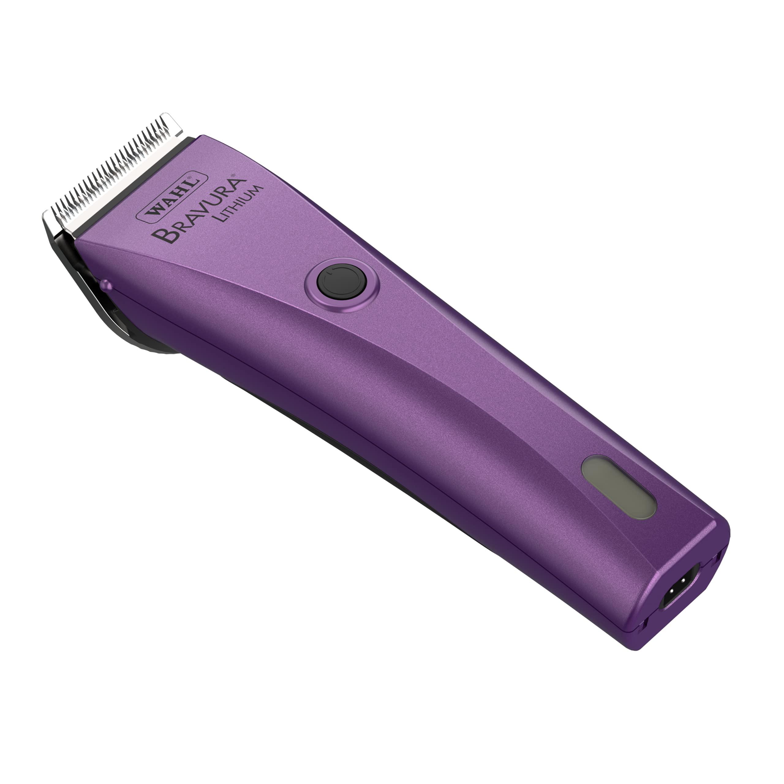 wahl professional animal bravura lithium ion clipper - pet, dog, cat, and horse corded/cordless clipper kit, purple (41870-04