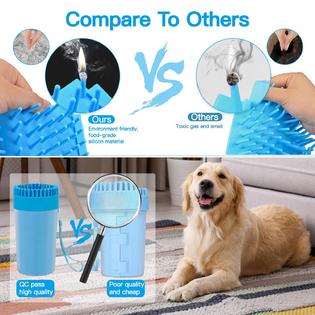 Chooseen upgrade dog paw cleaner dog cleaner portable with towel dog  cleaning brush paw cleaner for