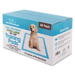 best pet supplies, xl (36" x 27.5") disposable puppy pads for whelping puppies and training dogs, 50 pack - ultra absorbent, 