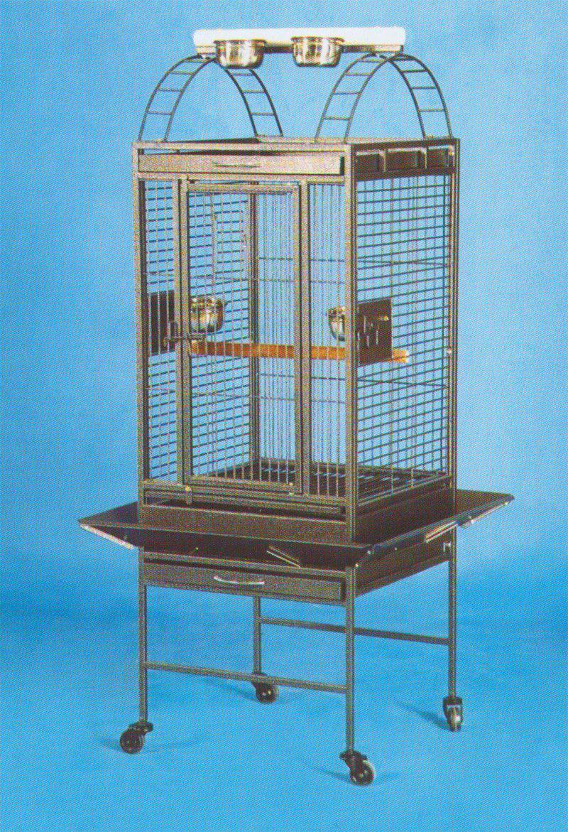 Mcage new parrot cockatiel bird wrought iron cage play-top *black vein*