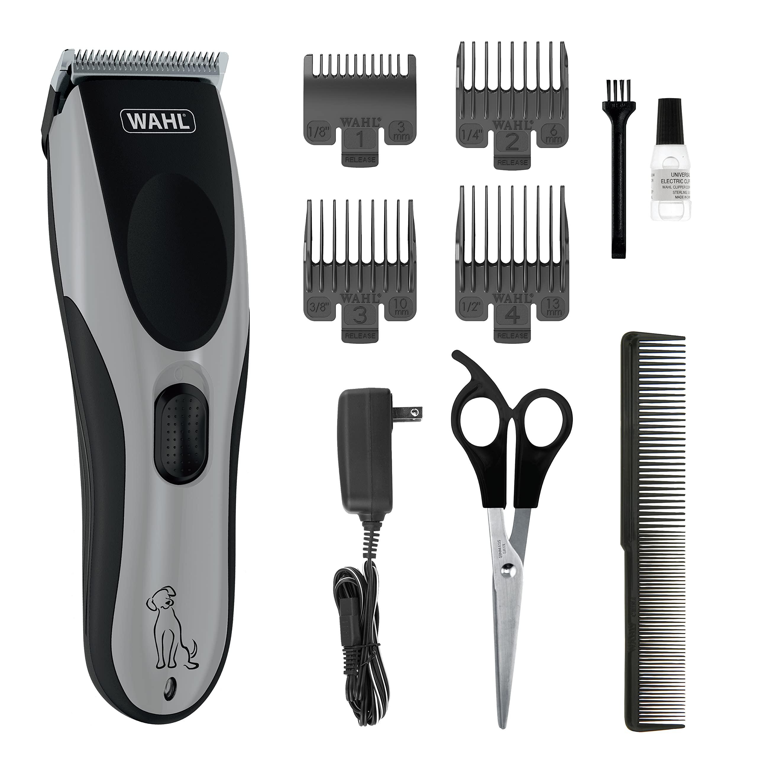 wahl easy pro for pets, rechargeable dog grooming kit - heavy-duty electric dog clippers for dogs & cats with fine to medium 