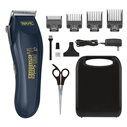 wahl deluxe pro series cordless lithium ion clipper kit for dog grooming at home with heavy duty motor, self-sharpening blade