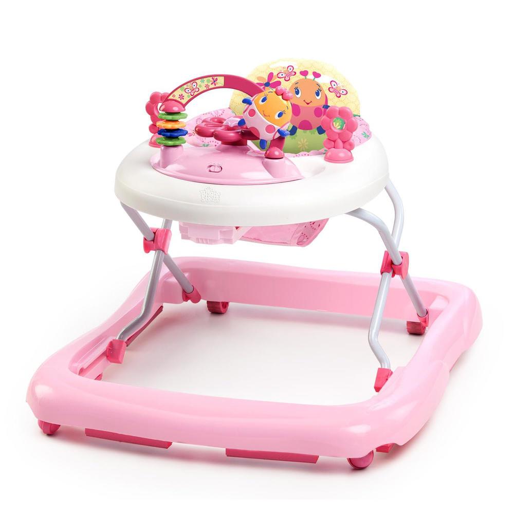 bright startsjuneberry walk-a-bout walker with easy fold frame for storage, ages 6 months +