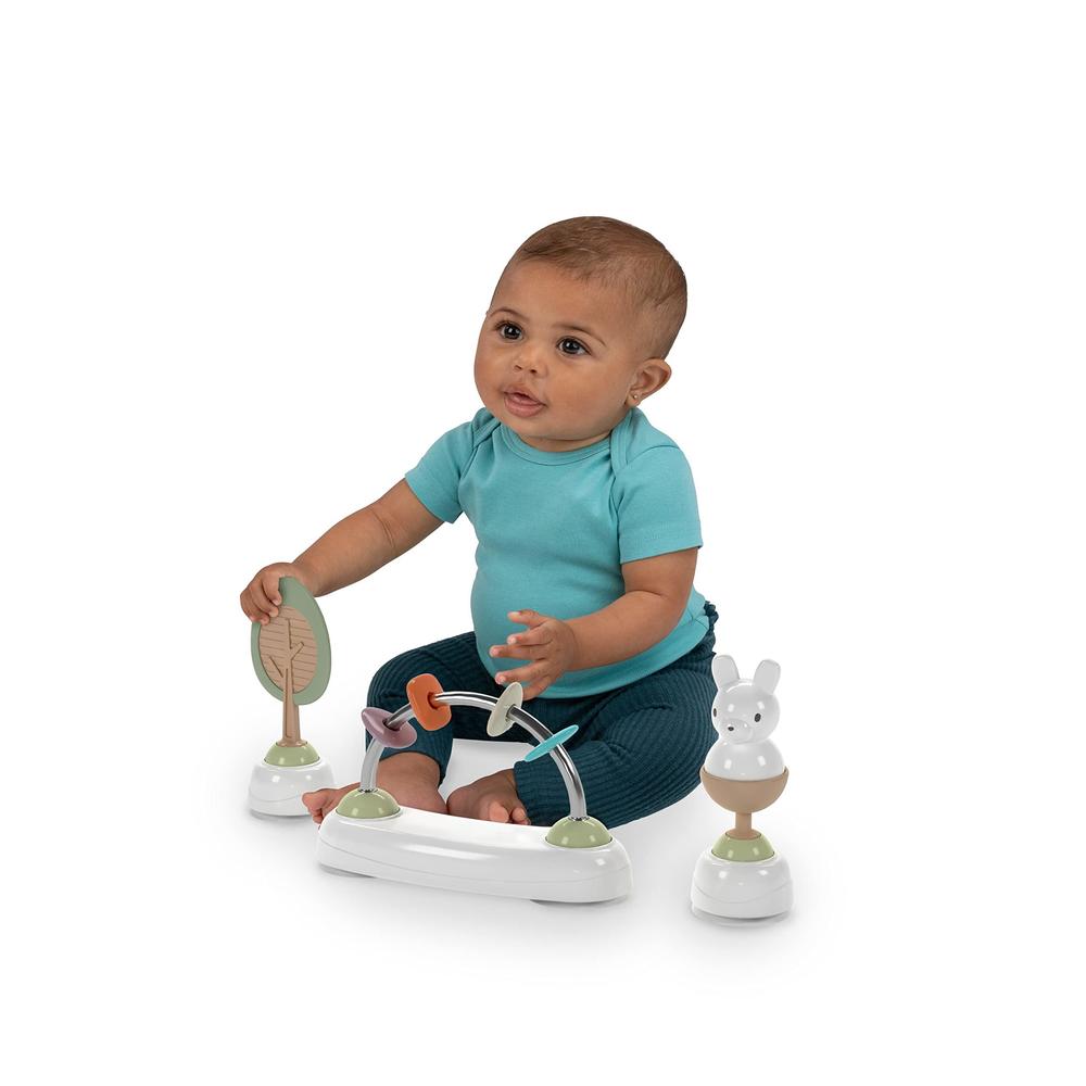 ingenuity step & sprout 3-in-1 foldable baby activity walker with removable toys ages 6 months +, first forest