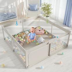 ZEEBABA baby playpen, playpen for babies and toddlers, extra large playpen, play pens for babies and toddlers (59 * 59inch playpen wi