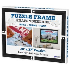 funwares 20 x 27 puzzle frame, easy to hang, contemporary matte black, easy to view puzzle with no glass or plastic cover tha