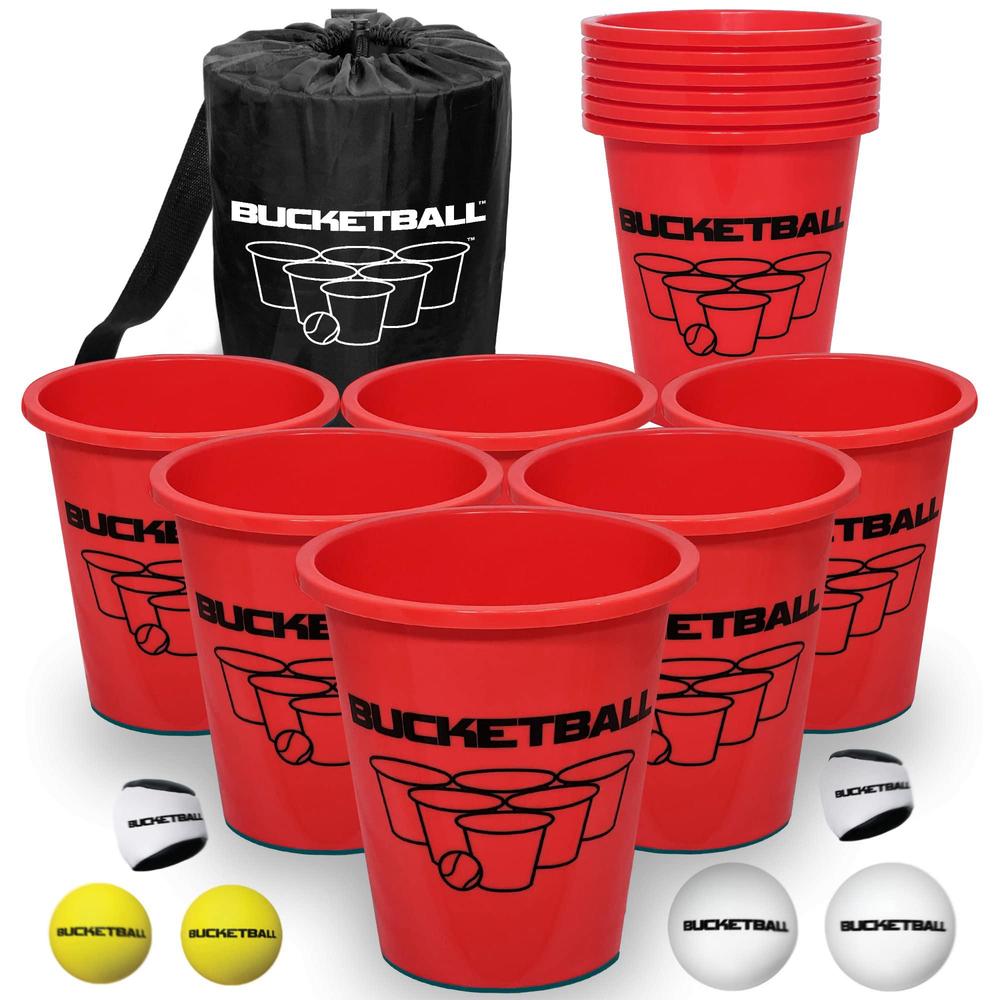 bucketball | giant yard pong edition combo pack | best beach, pool, yard, camping, tailgate, bbq, lawn, water, indoor, outdoo