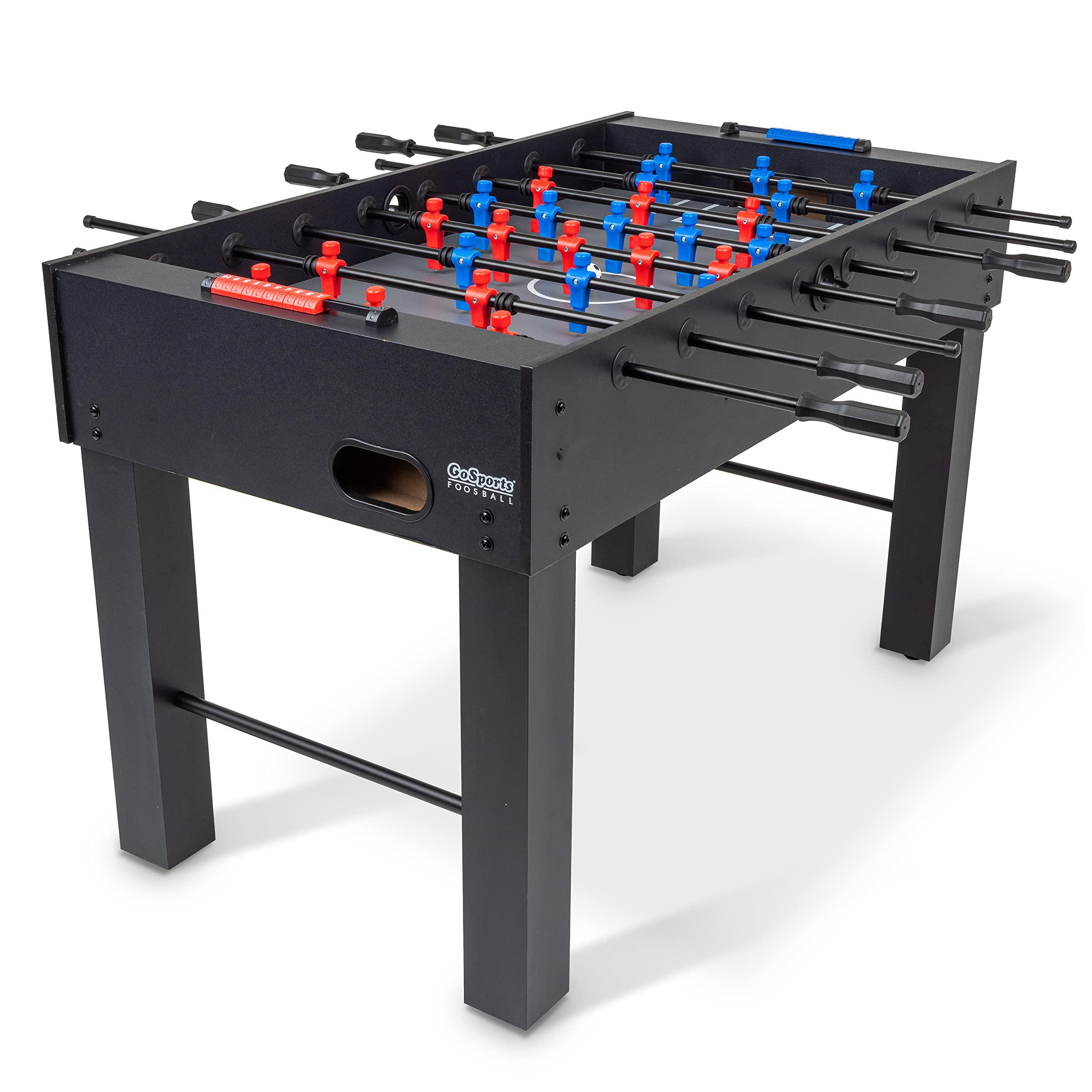 gosports 54 inch full size foosball table - black finish - includes 4 balls and 2 cup holders