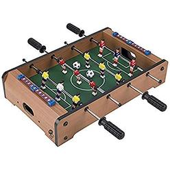 hey! play! tabletop foosball table- portable mini table football / soccer game set with two balls and score keeper for adults