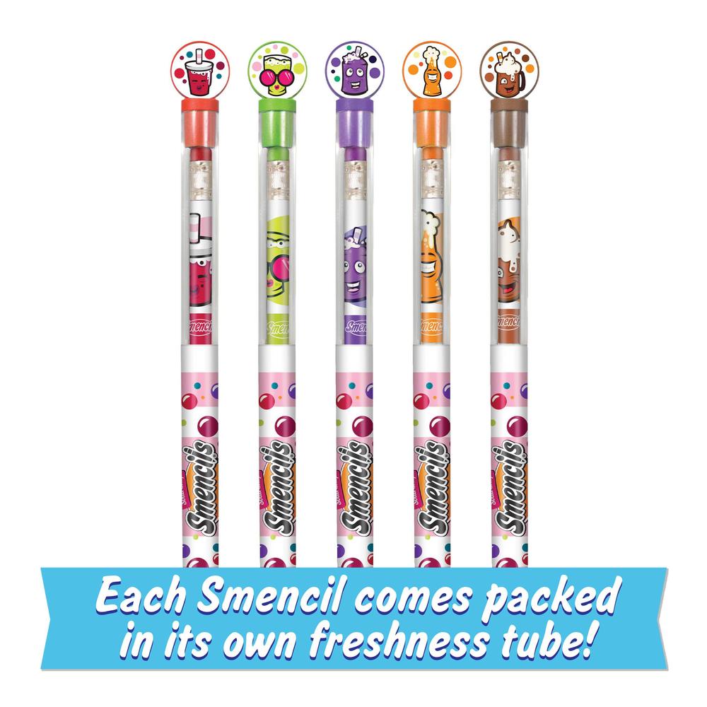 Scentco soda shop smencils - scented pencils, 5 count, gifts for kids, school supplies, classroom rewards, party favors