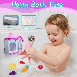 AugToy augtoy bath toys for toddlers 3-4 years, ice cream foam maker bath  toys for kids ages 4-8, bubble pretend cake play set water