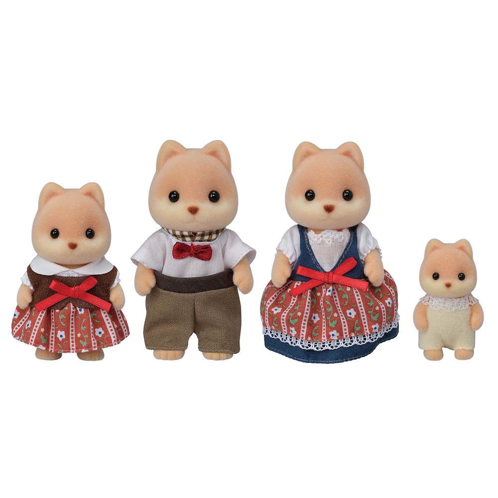calico critters caramel dog family, dolls, dollhouse figures, collectible toys ,3 inches