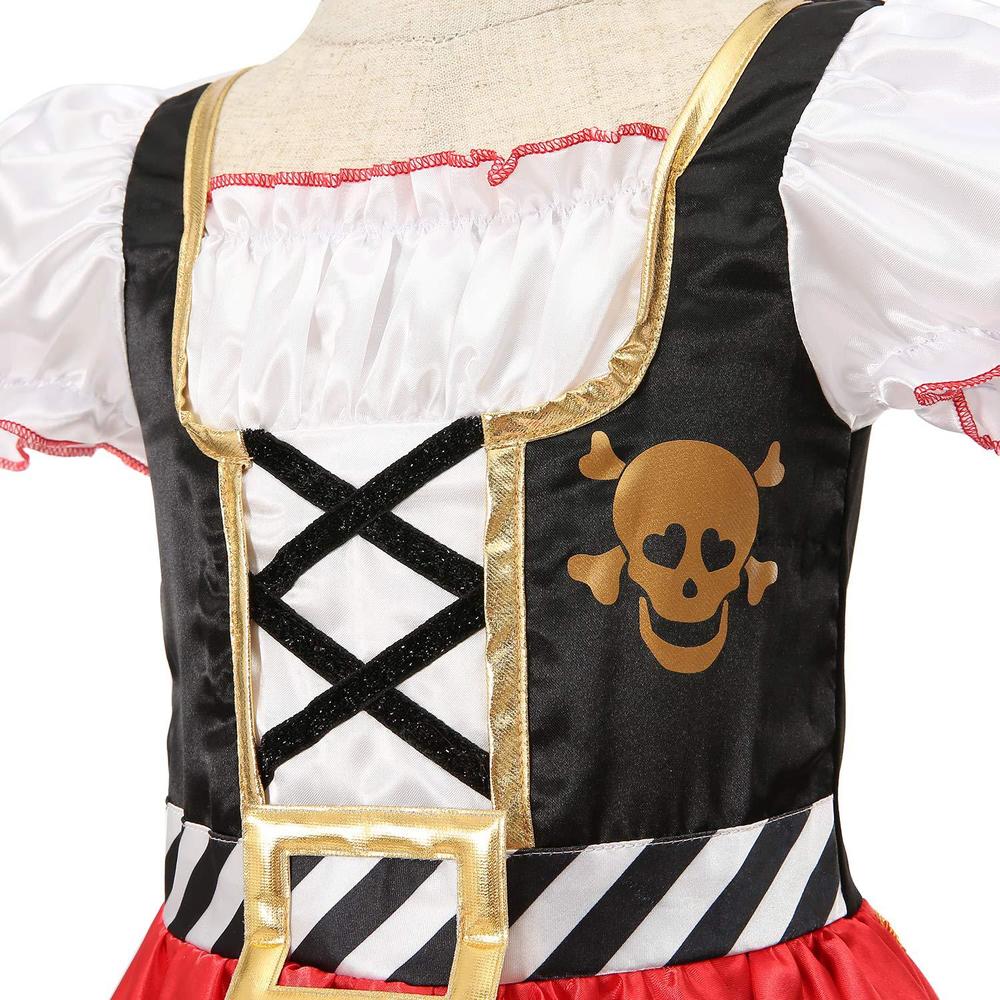 lingway toys girls deluxe pirate costume,buccaneer princess dress for kids 7-8years