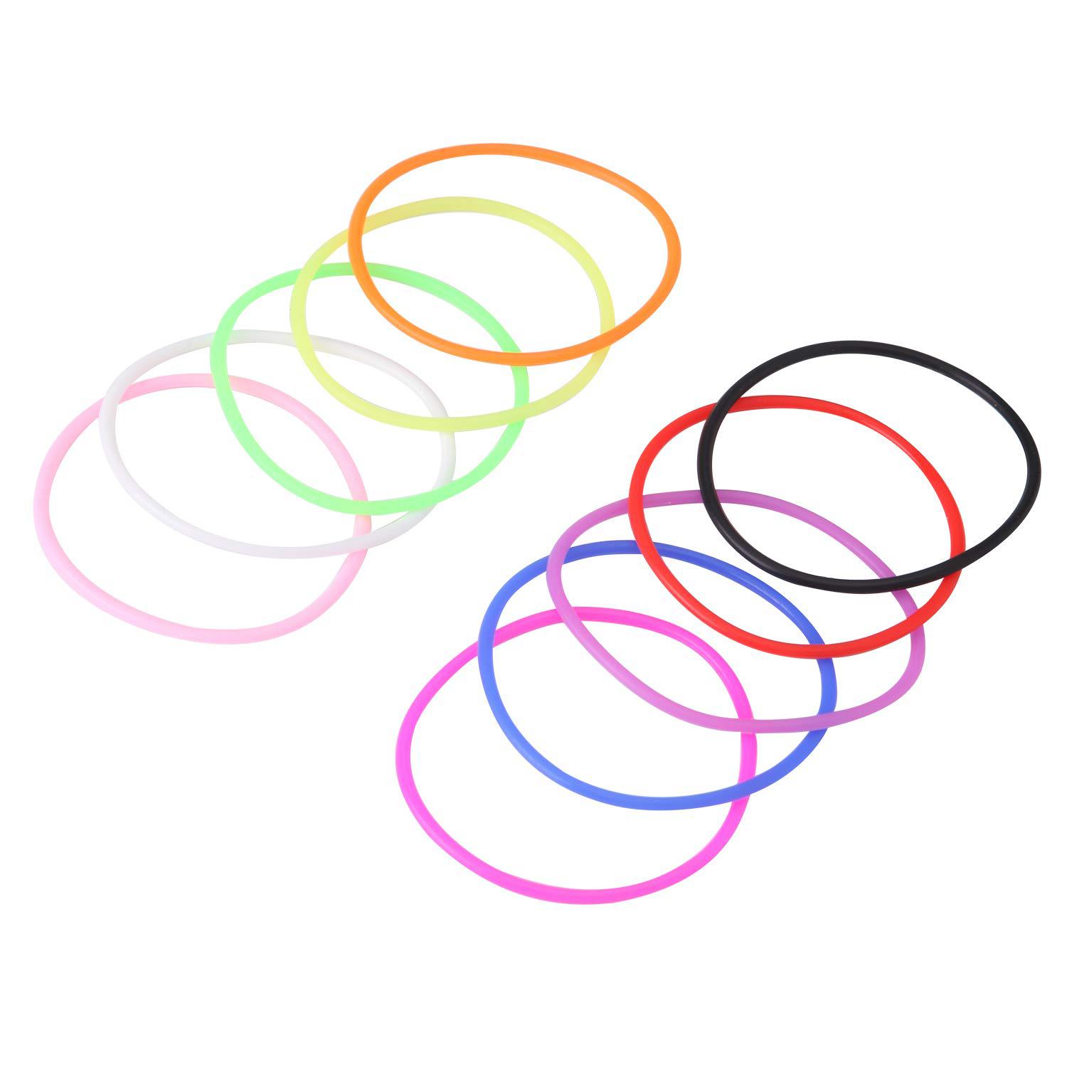senkary 120 pieces colorful silicone jelly bracelets nonluminous 80s bracelets bands for party, adults, women, girls (10 colo