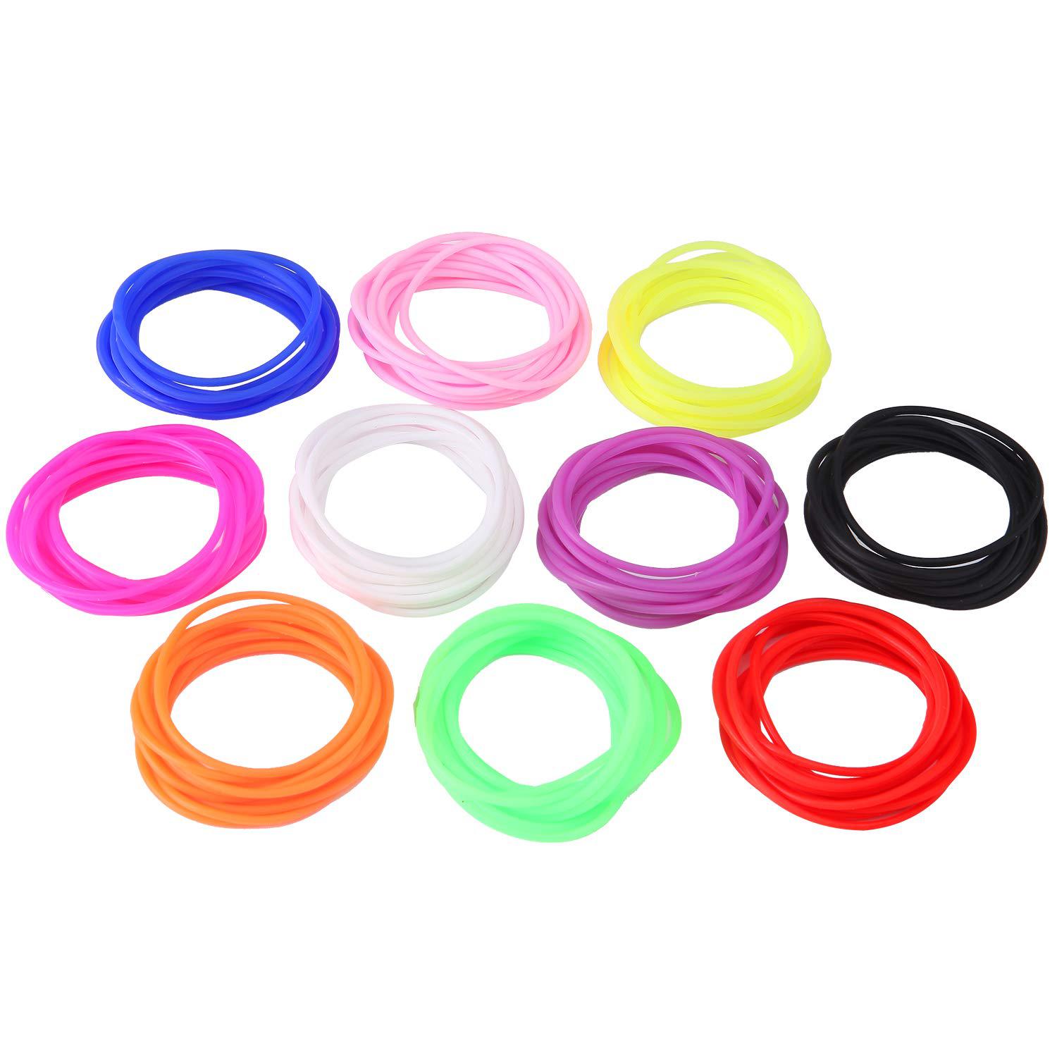 senkary 120 pieces colorful silicone jelly bracelets nonluminous 80s bracelets bands for party, adults, women, girls (10 colo
