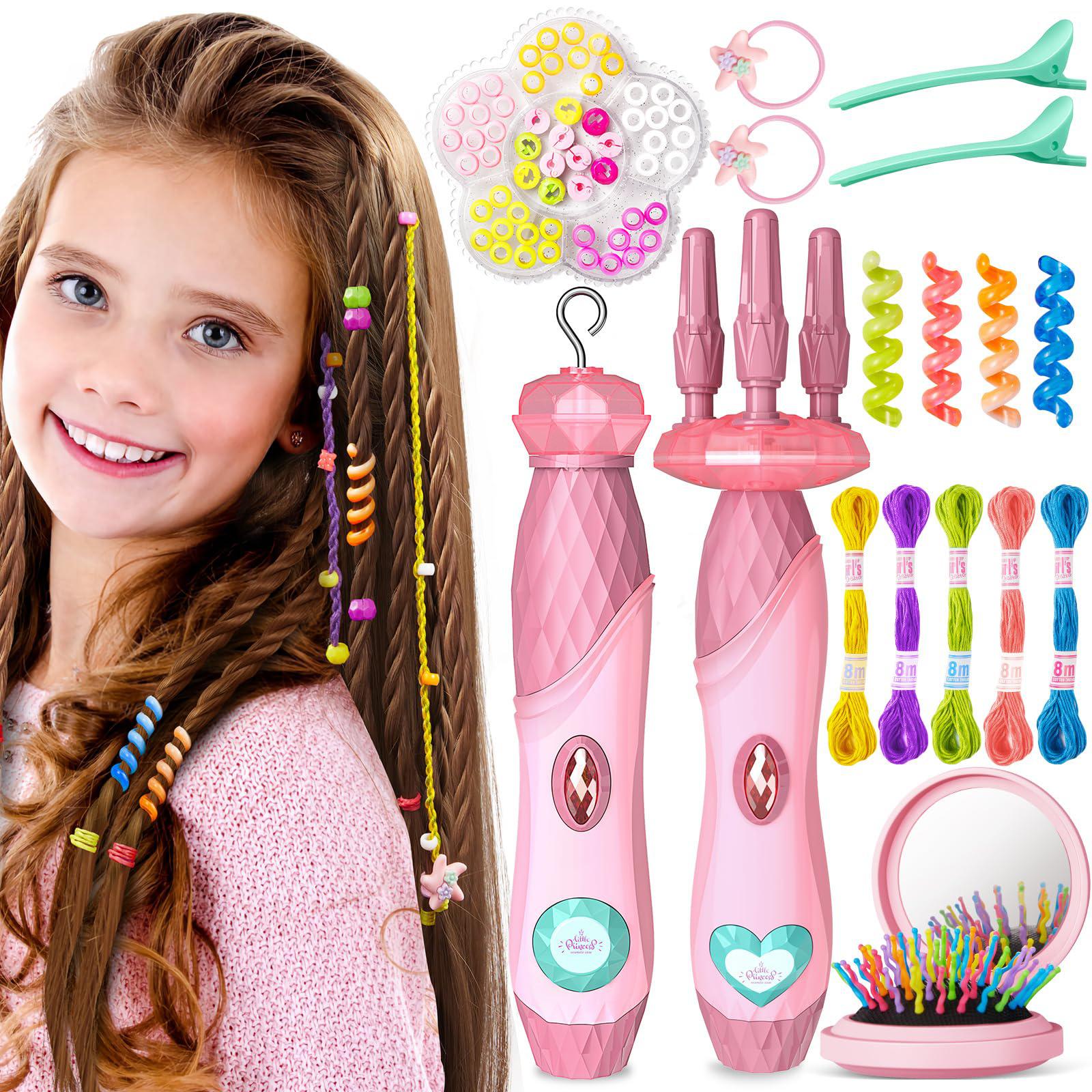 Geyiie geyiie diy hair tools for grils, salon makeup set with hair braider,  rope braiding machine, hair clips , little girls makeup