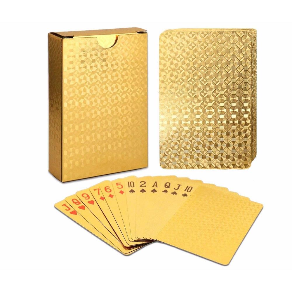 eay deck of cards, gold deck of cards, gold playing cards, gold waterproof playing cards, waterproof playing cards, poker car