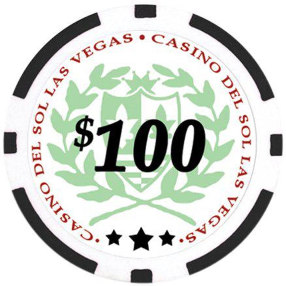 DaVinci da vinci set of of 750 casino del sol 11.5 gram poker chips with case, cards, dealer buttons and 2 cut cards