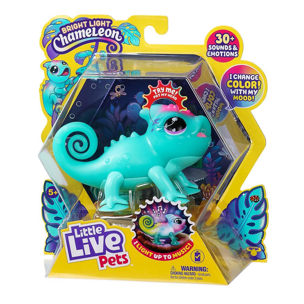 little live pets chameleon - interactive color-changing light-up toy with 30+ sounds & emotions, repeats back, beat detection