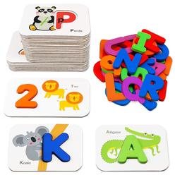 Gojmzo Number and Alphabet Flash Cards for Toddlers 3-5 Years, ABC Montessori Educational Toys Gifts for 3 4 5 Year Old Preschoo
